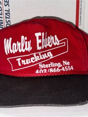 Marlin Ebbers Trucking 🛻 Vintage Snapback Hat trucker cap sterling NE Nebraska